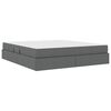 vidaXL Lit avec rangement et matelas Gris fonc&eacute; 160 x 200 cm Polyester
