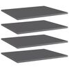 vidaXL Panneaux biblioth&egrave;que 4 pcs Gris brillant 60x50x1,5cm Agglom&eacute;r&eacute;