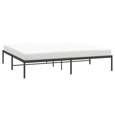 vidaXL Cadre de lit métal sans matelas noir 193x203 cm