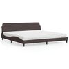 vidaXL Lit avec matelas Dover marron fonc&eacute; 200x200 cm tissu