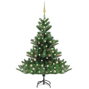 vidaXL Sapin de No&euml;l artificiel Nordmann avec LED et boules Vert 150cm