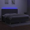vidaXL Sommier &agrave; lattes de lit et matelas et LED Gris fonc&eacute; 200x200 cm