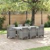 vidaXL Ensemble de salle &agrave; manger pour jardin 9 pcs Gris clair