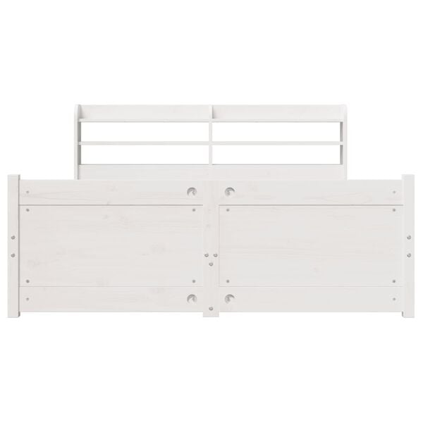 vidaXL Cadre de lit avec t&ecirc;te de lit sans matelas blanc 150x200 cm