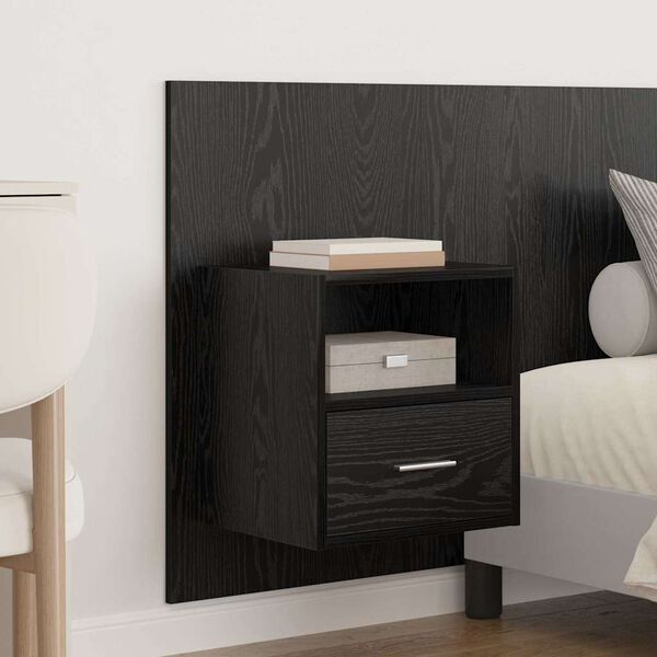 vidaXL T&ecirc;te de lit avec armoire 3 pcs Ch&ecirc;ne noir Bois d'ing&eacute;nierie