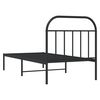 vidaXL Cadre de lit m&eacute;tal sans matelas avec t&ecirc;te de lit noir 90x200 cm
