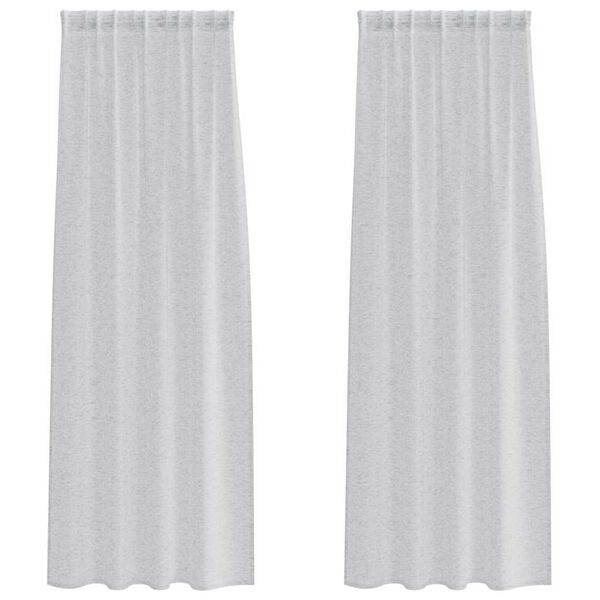 vidaXL Rideau en Voile 2 pcs Gris clair 245 x 140 cm Polyester