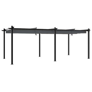 vidaXL Tonnelle avec toit r&eacute;tractable anthracite 3x6 m aluminium