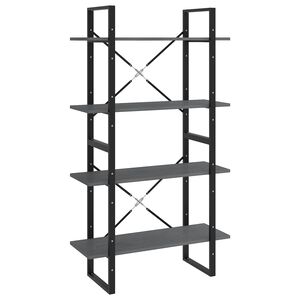 vidaXL Biblioth&egrave;que &agrave; 4 niveaux Gris 80x30x140 cm Bois de pin massif