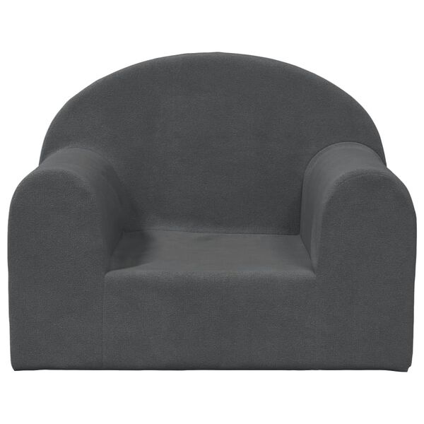 vidaXL Canapé pour enfants anthracite peluche douce