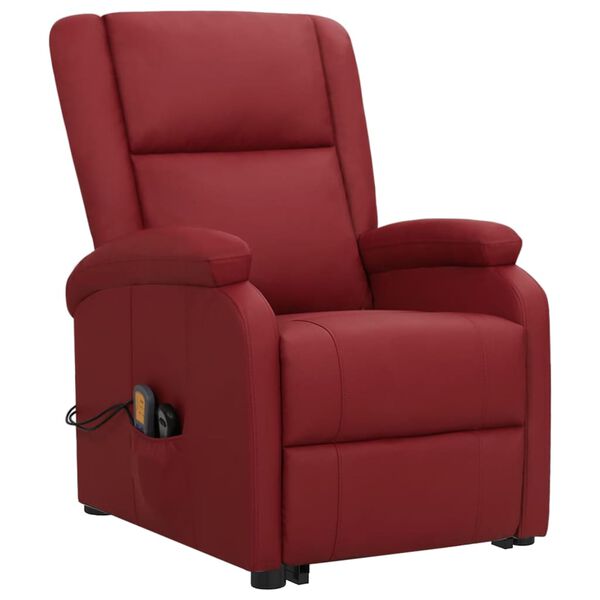vidaXL Fauteuil de massage Rouge bordeaux Similicuir