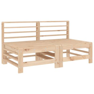 vidaXL Canapés centraux avec coussins 2 pcs bois de pin massif