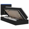 vidaXL Lit de rangement LED avec matelas Noir 90 x 200 cm Tissu