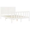 vidaXL Cadre de lit sans matelas blanc bois de pin massif