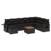 vidaXL Salon de jardin 9 pcs avec coussins noir r&eacute;sine tress&eacute;e