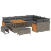 vidaXL Ensemble de canap&eacute; de jardin avec coussin 12 pcs Gris