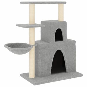 vidaXL Arbre &agrave; chat avec griffoirs en sisal Gris clair 83 cm