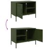 vidaXL Meubles TV 2 pcs vert olive 68x39x50,5 cm acier