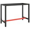 vidaXL Cadre de banc de travail Noir et rouge mat 110x50x79 cm M&eacute;tal