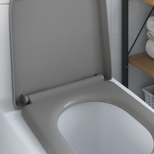 vidaXL Si&egrave;ge de toilette Gris 49 x 36 x 4 cm Duroplast