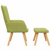 vidaXL Chaise de relaxation avec tabouret Vert Tissu