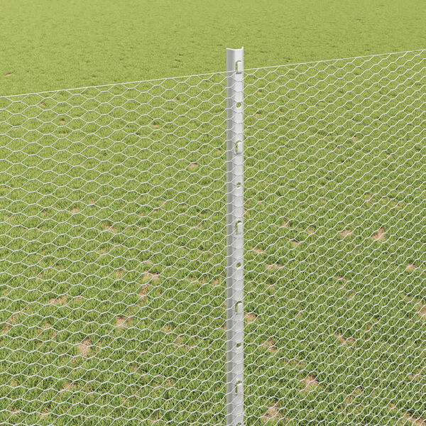 vidaXL Cl&ocirc;ture avec poteau Argent&eacute; 1,6 x 10 m Acier