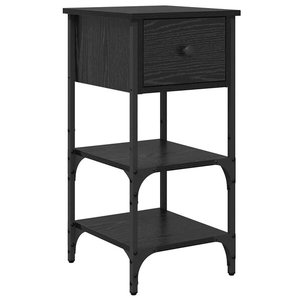 vidaXL Cabinet de chevet avec tiroir Ch&ecirc;ne noir 33,5 x 36 x 70 cm