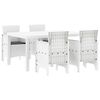 vidaXL Ensemble de salle à manger pour jardin 5 pcs Blanc Rattan Polt