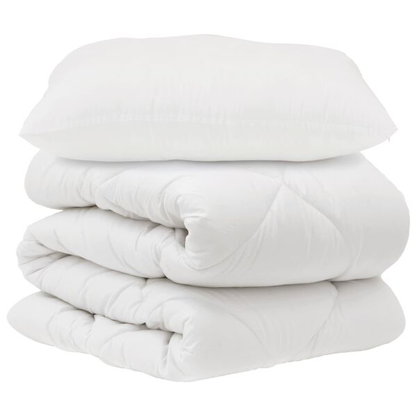 vidaXL Ensemble de Duvet avec oreiller 2 pcs Blanc Microfibre