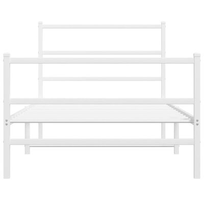 vidaXL Cadre de lit métal sans matelas et pied de lit blanc 100x200 cm