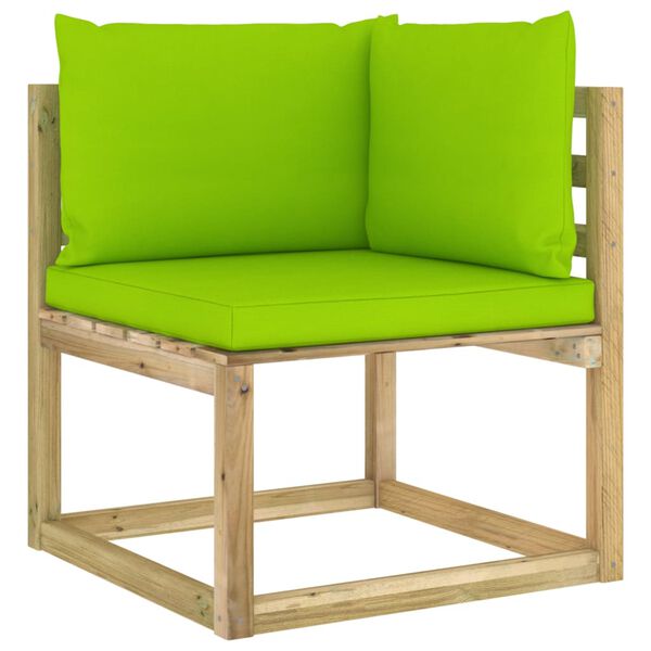vidaXL Salon de jardin 10 pcs avec coussins bois de pin impr&eacute;gn&eacute;