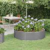 vidaXL Lit sur&eacute;lev&eacute; de jardin Acier galvanis&eacute; 140x140x36cm gris