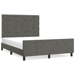 vidaXL Cadre de lit sans matelas gris fonc&eacute; 140x190 cm velours