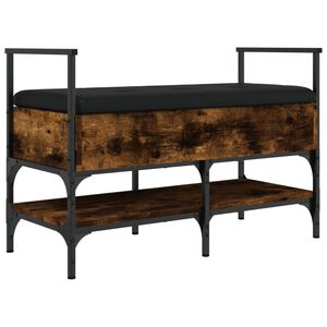 vidaXL Banc à chaussures chêne fumé 85,5x42x57,5 cm bois d'ingénierie