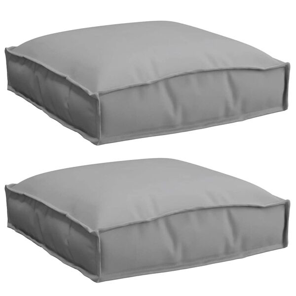 vidaXL Coussin 2 pcs Gris 40 x 40 x 8 cm Tissu Oxford