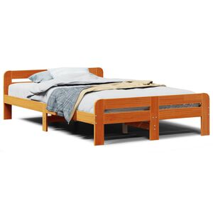 vidaXL Cadre de lit sans matelas cire marron 120x190cm bois pin massif