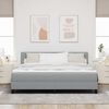 vidaXL Lit &agrave; ressorts avec matelas Gris clair 180 x 200 cm tissu