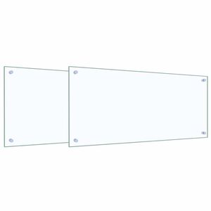 vidaXL Cr&eacute;dence de cuisine 2 pc Transparent 90 x 40 cm verre tremp&eacute;