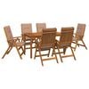 vidaXL 7-Piece Garden Dining Set Naturel Bois d'Acacia Massif