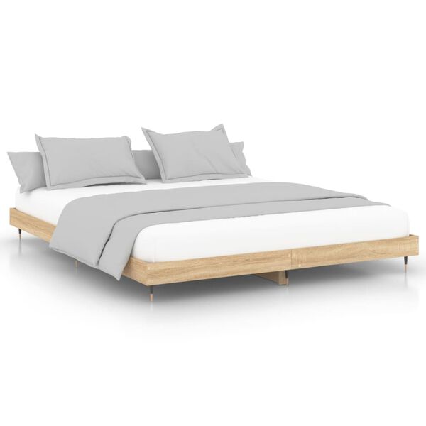 vidaXL Cadre de lit sans matelas ch&ecirc;ne sonoma 160x200 cm