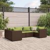 vidaXL Salon de jardin 6 pcs avec coussins Marron R&eacute;sine tress&eacute;e