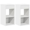 vidaXL Tables de chevet avec tiroir 2 pcs blanc 35x34x66,5 cm