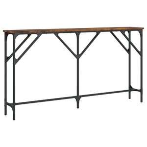 vidaXL Table console ch&ecirc;ne fum&eacute; 140x23x75 cm bois d'ing&eacute;nierie