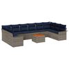 vidaXL Ensemble de canap&eacute; de jardin avec coussin 11 pcs Gris polyrotin