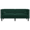 vidaXL Canap&eacute; Chesterfield avec traversins 2 places vert fonc&eacute; velours