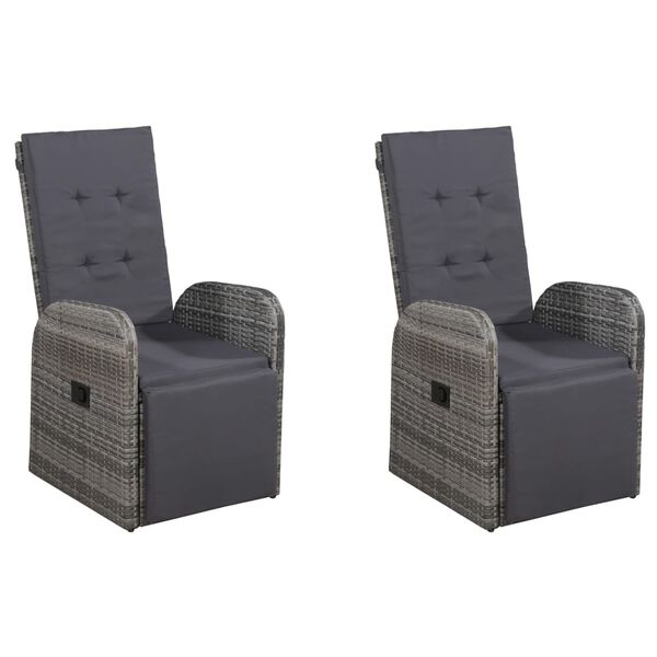 vidaXL Ensemble &agrave; manger de jardin 7 pcs Gris