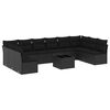 vidaXL Salon de jardin 11 pcs avec coussins noir r&eacute;sine tress&eacute;e