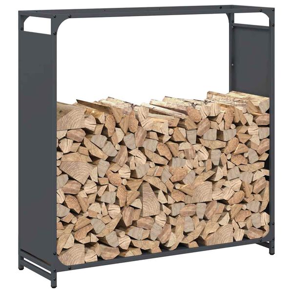 vidaXL Portant de bois chauffage anthracite 90x28x90 cm
