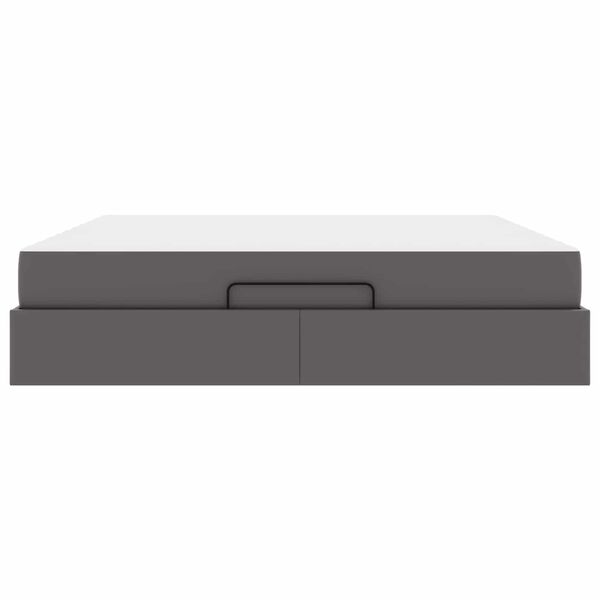 vidaXL Cadre de lit avec matelas avec matelas 2 pcs Gris PVC