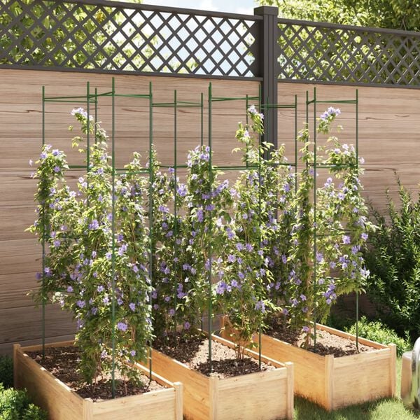 vidaXL Cages &agrave; tomates 6 pcs 154 cm acier et PP